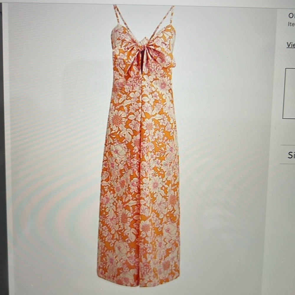 JCrew Tie Front Cotton Poplin Midi Dress